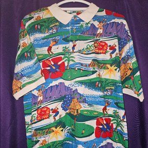 Vintage 90's Kahala Hawaiian Men's Golf Shirt